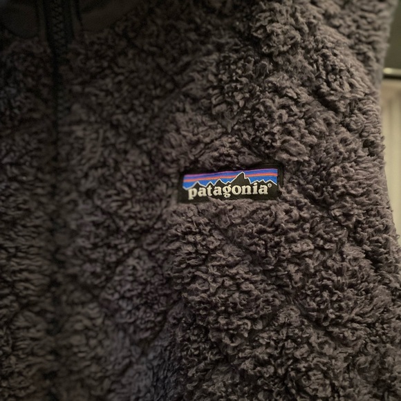 Patagonia Jacket Womens Small Hooded Reversible Fleece Teddy Blue/Gray - Picture 6 of 10